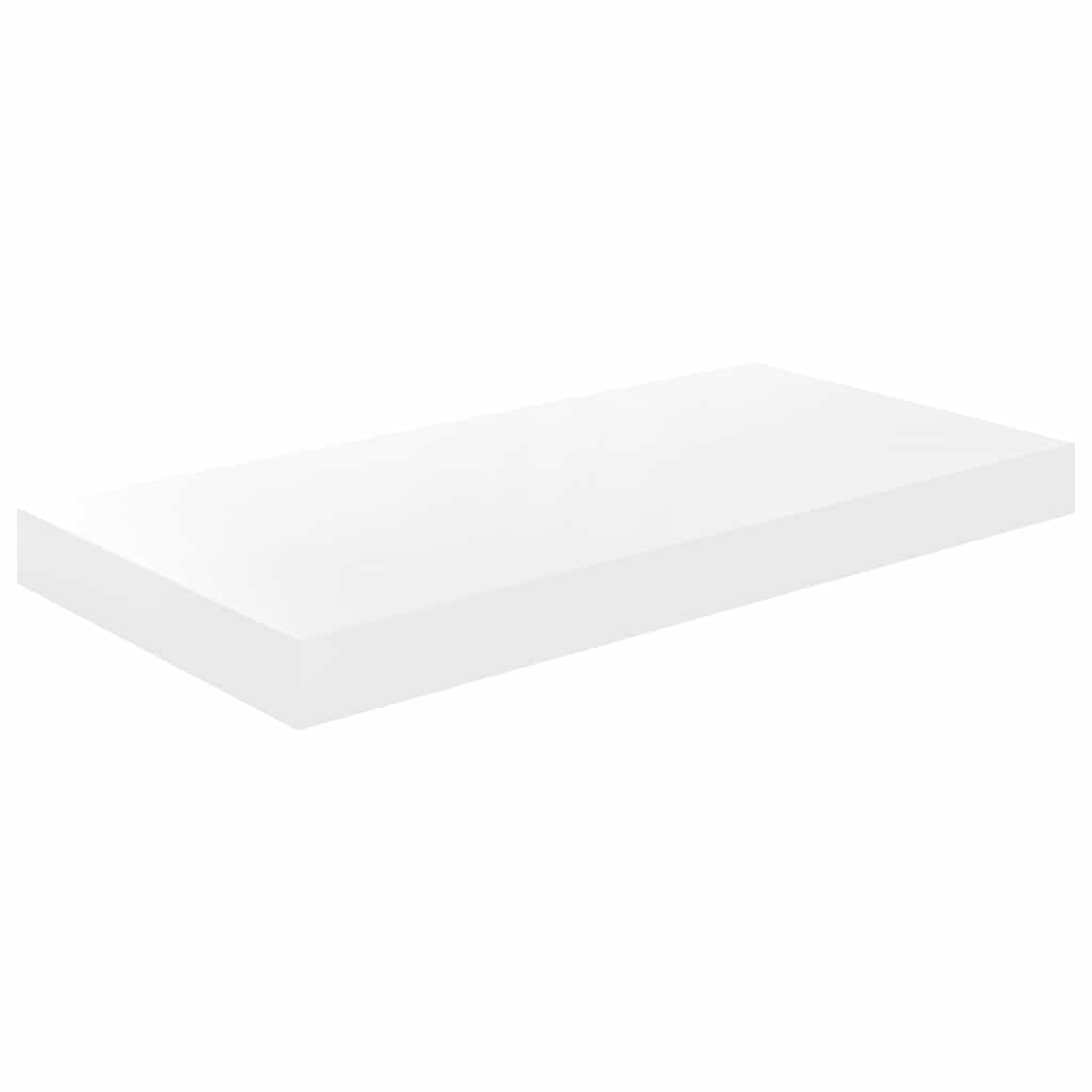 Pakabinamos sieninės lentynos, 4vnt., baltos, 50x23x3,8cm, MDF