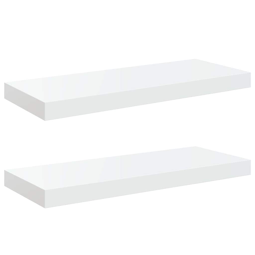 Pakabinamos lentynos, 2vnt., baltos, 60x23,5x3,8cm, MDF