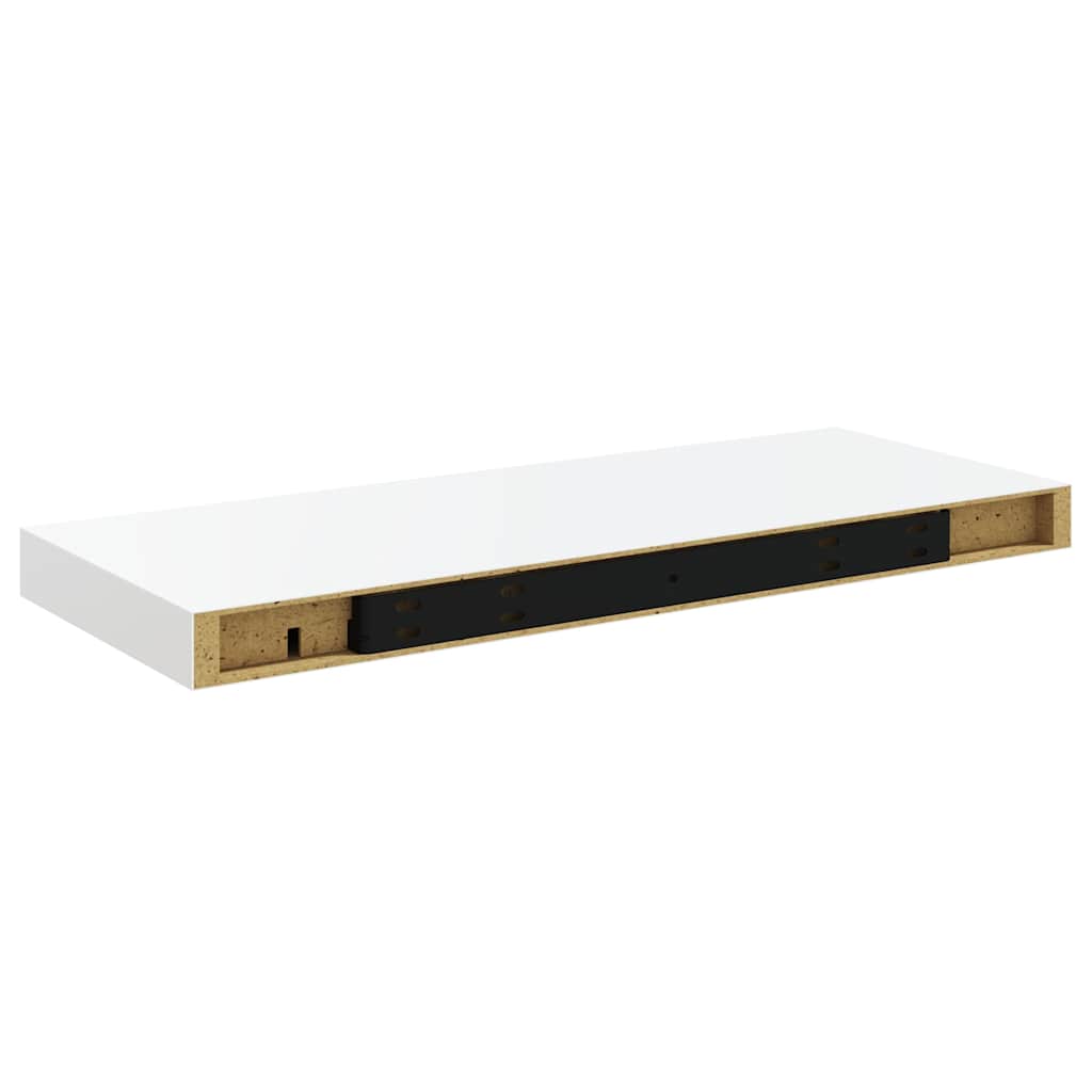 Pakabinamos lentynos, 2vnt., baltos, 60x23,5x3,8cm, MDF