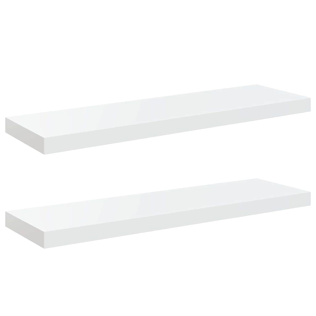 Pakabinamos lentynos, 2vnt., baltos, 80x23,5x3,8cm, MDF