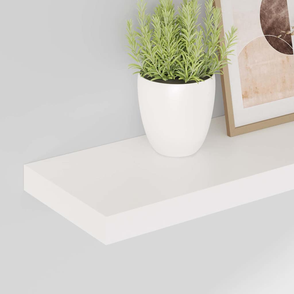 Pakabinamos lentynos, 2vnt., baltos, 80x23,5x3,8cm, MDF