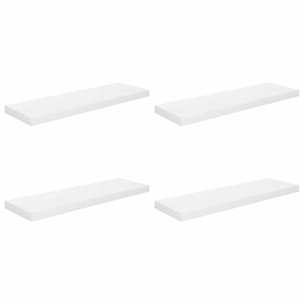 Pakabinamos lentynos, 4vnt., baltos, 80x23,5x3,8cm, MDF
