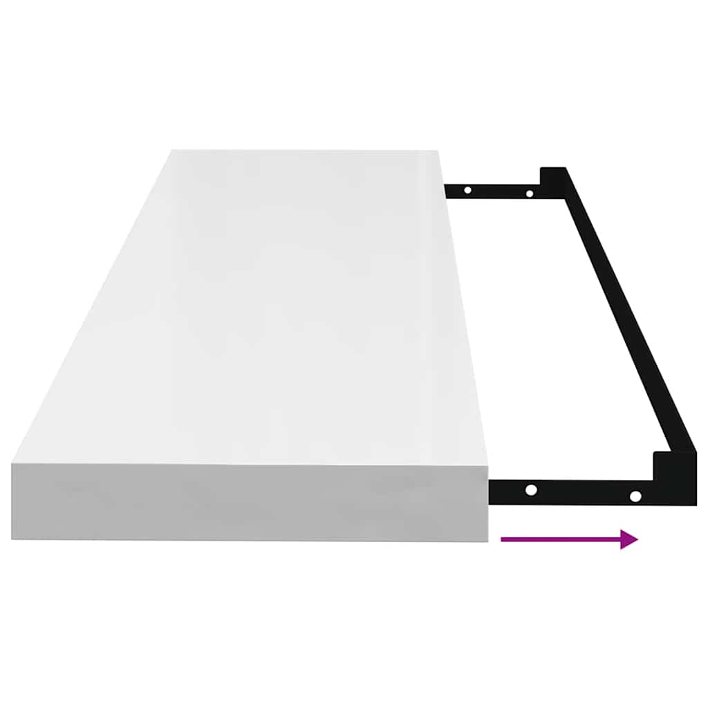 Pakabinamos lentynos, 4vnt., baltos, 80x23,5x3,8cm, MDF