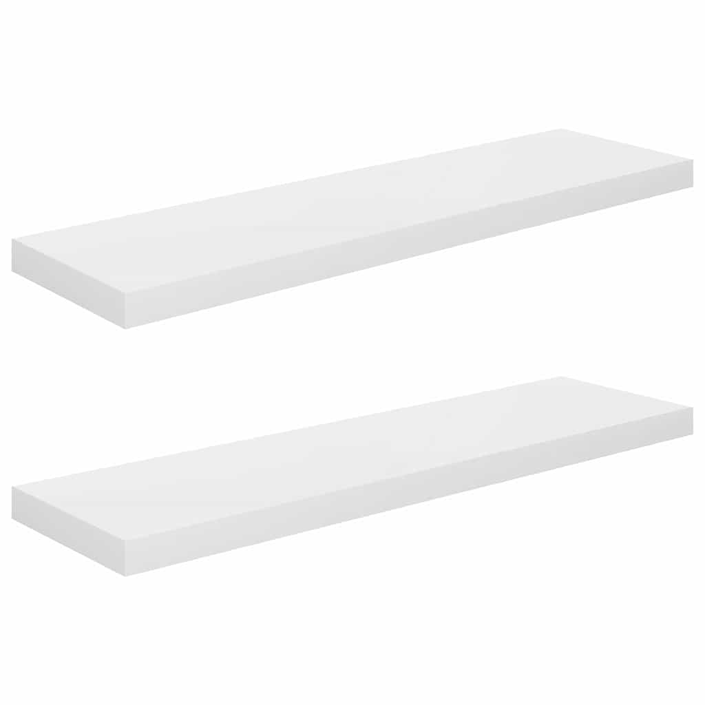 Pakabinamos lentynos, 2vnt., baltos, 90x23,5x3,8cm, MDF