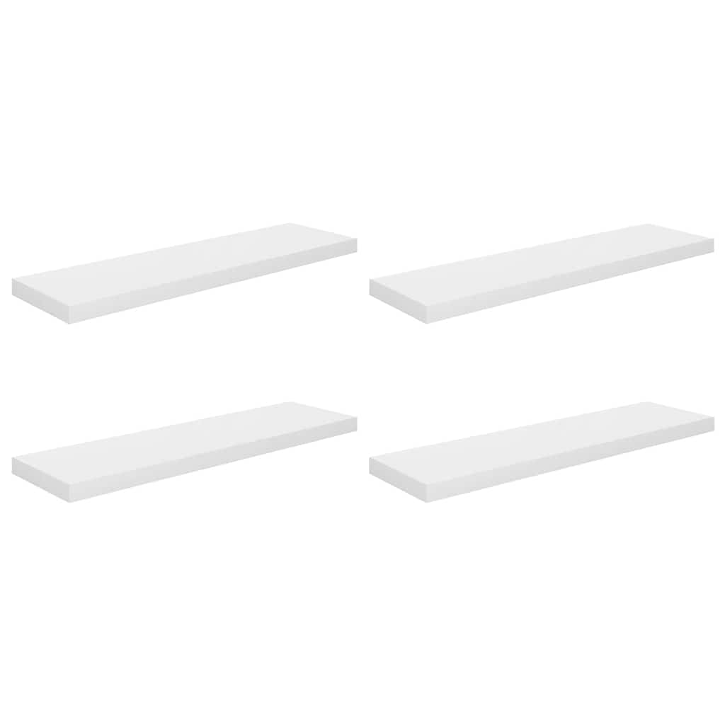 Pakabinamos lentynos, 4vnt., baltos, 90x23,5x3,8cm, MDF