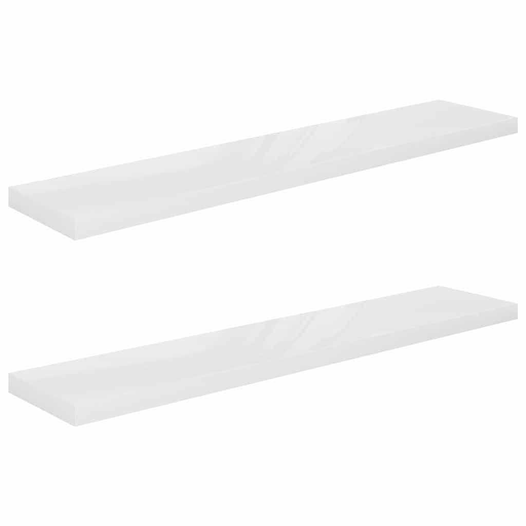 Pakabinamos lentynos, 2vnt., baltos, 120x23,5x3,8cm, MDF