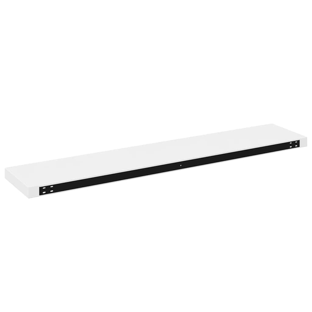 Pakabinamos lentynos, 2vnt., baltos, 120x23,5x3,8cm, MDF