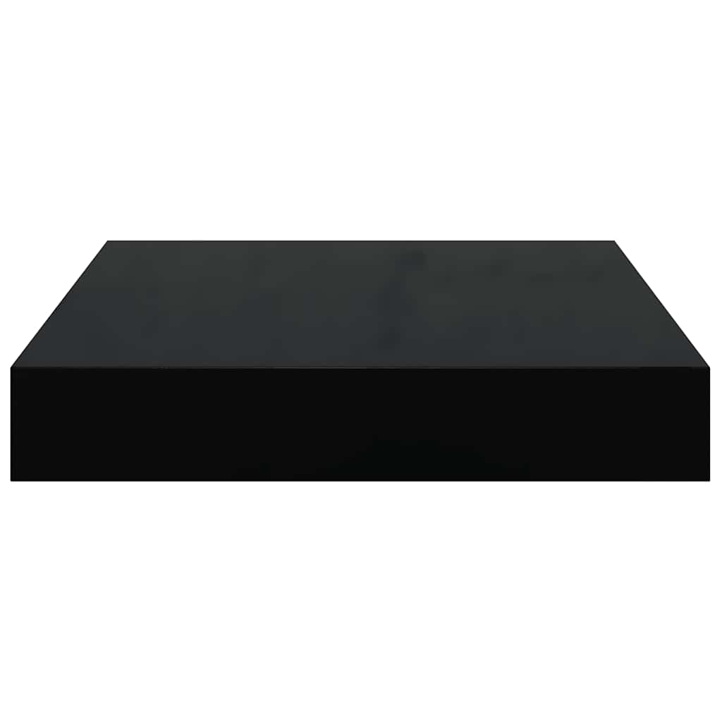 Pakabinamos lentynos, 2vnt., juodos, 23x23,5x3,8cm, MDF