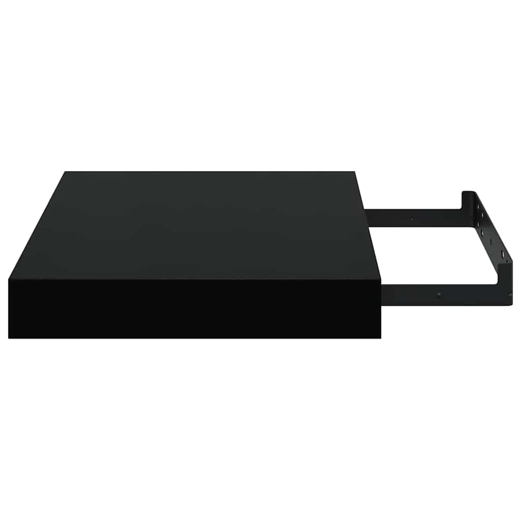 Pakabinamos lentynos, 2vnt., juodos, 23x23,5x3,8cm, MDF