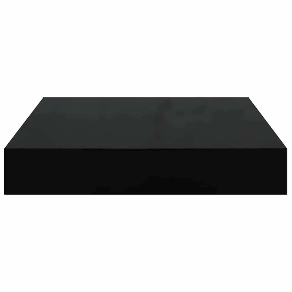 Pakabinamos lentynos, 4vnt., juodos, 23x23,5x3,8cm, MDF