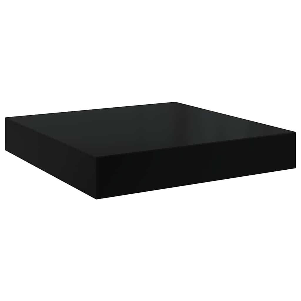 Pakabinamos lentynos, 4vnt., juodos, 23x23,5x3,8cm, MDF