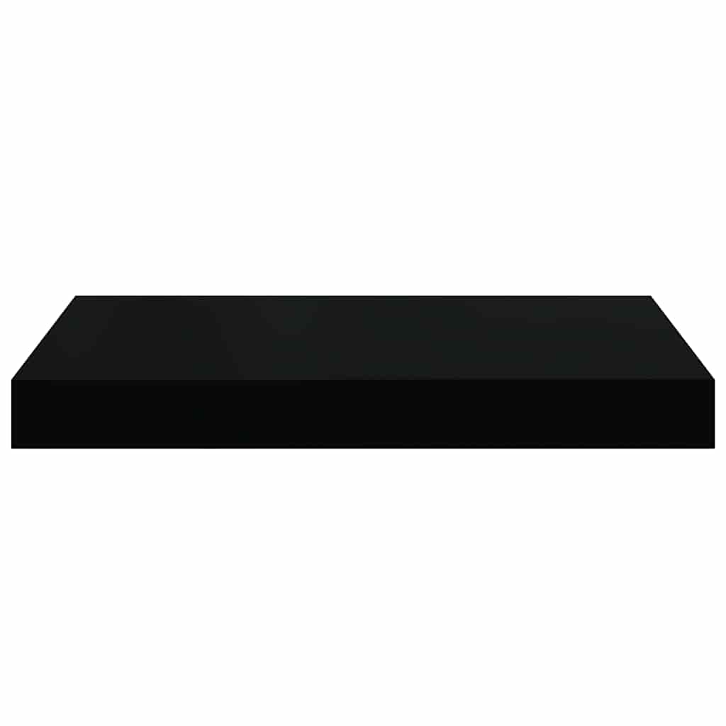 Pakabinamos sieninės lentynos, 2vnt., juodos, 40x23x3,8cm, MDF