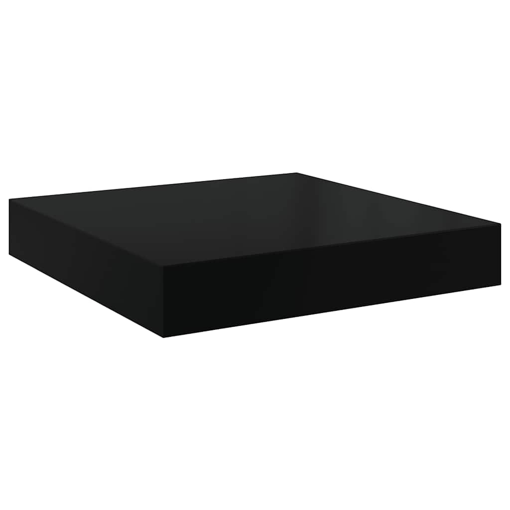 Pakabinamos sieninės lentynos, 2vnt., juodos, 40x23x3,8cm, MDF