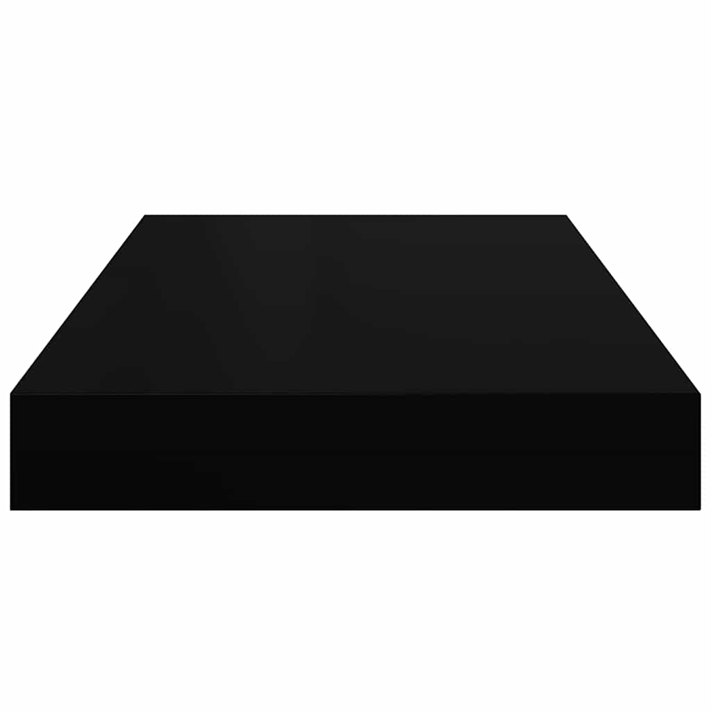 Pakabinamos sieninės lentynos, 2vnt., juodos, 40x23x3,8cm, MDF