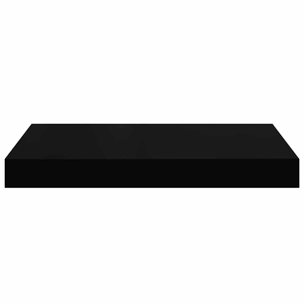 Pakabinamos sieninės lentynos, 4vnt., juodos, 40x23x3,8cm, MDF