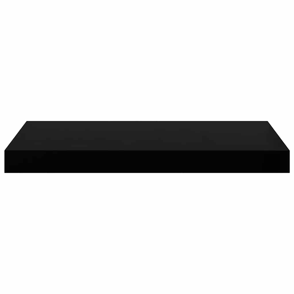 Pakabinamos sieninės lentynos, 4vnt., juodos, 50x23x3,8cm, MDF