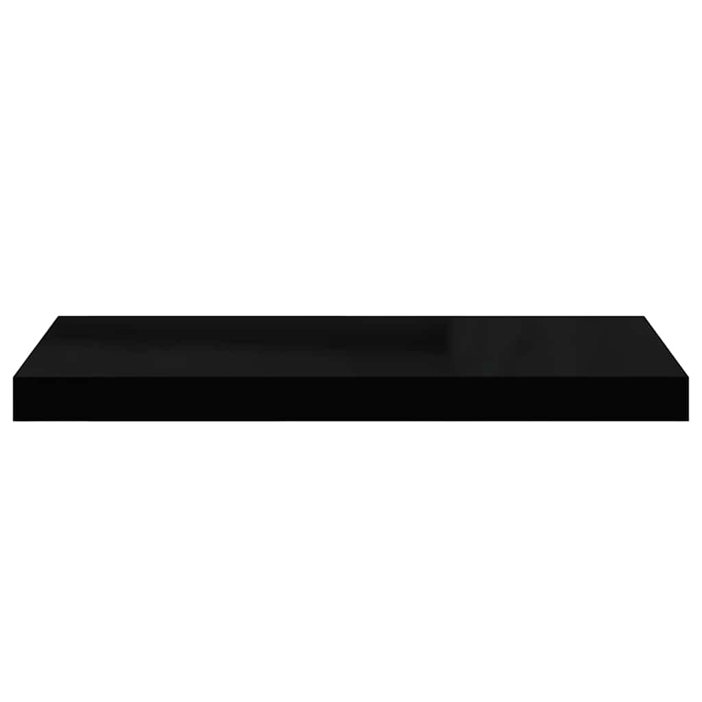 Pakabinamos lentynos, 2vnt., juodos, 60x23,5x3,8cm, MDF