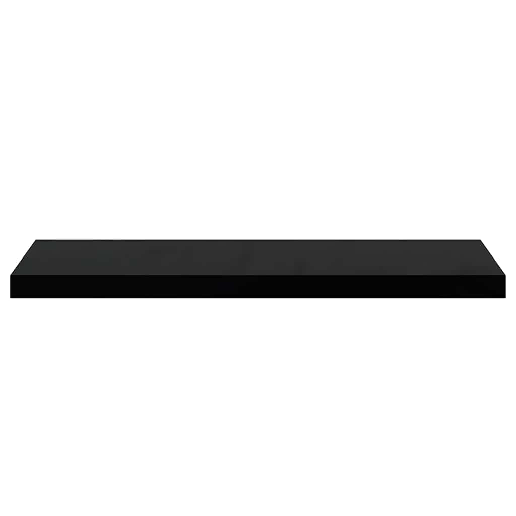 Pakabinamos lentynos, 2vnt., juodos, 80x23,5x3,8cm, MDF