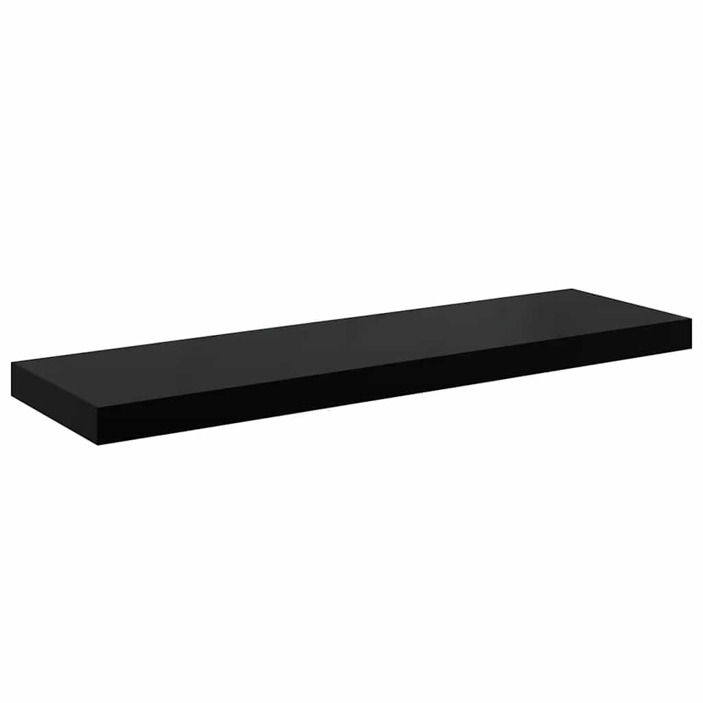 Pakabinamos lentynos, 2vnt., juodos, 80x23,5x3,8cm, MDF