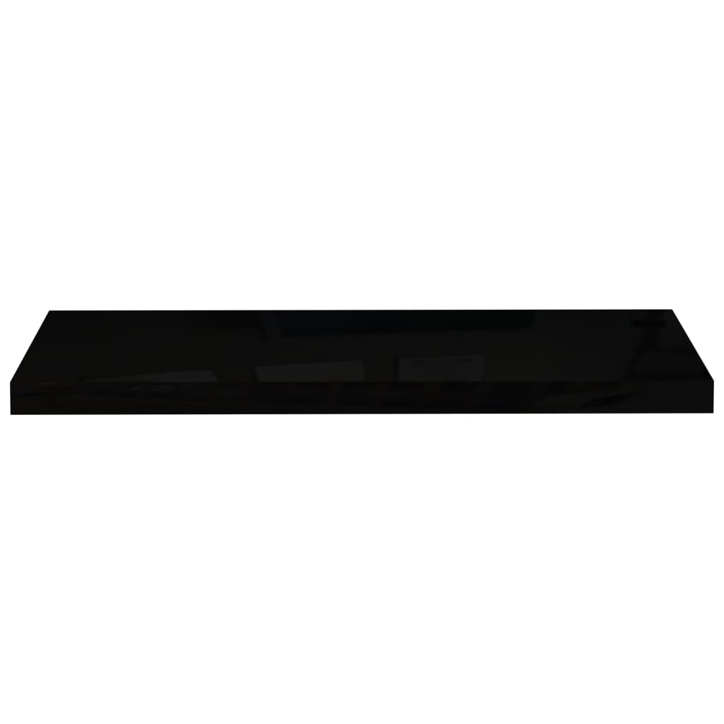 Pakabinamos lentynos, 4vnt., juodos, 80x23,5x3,8cm, MDF