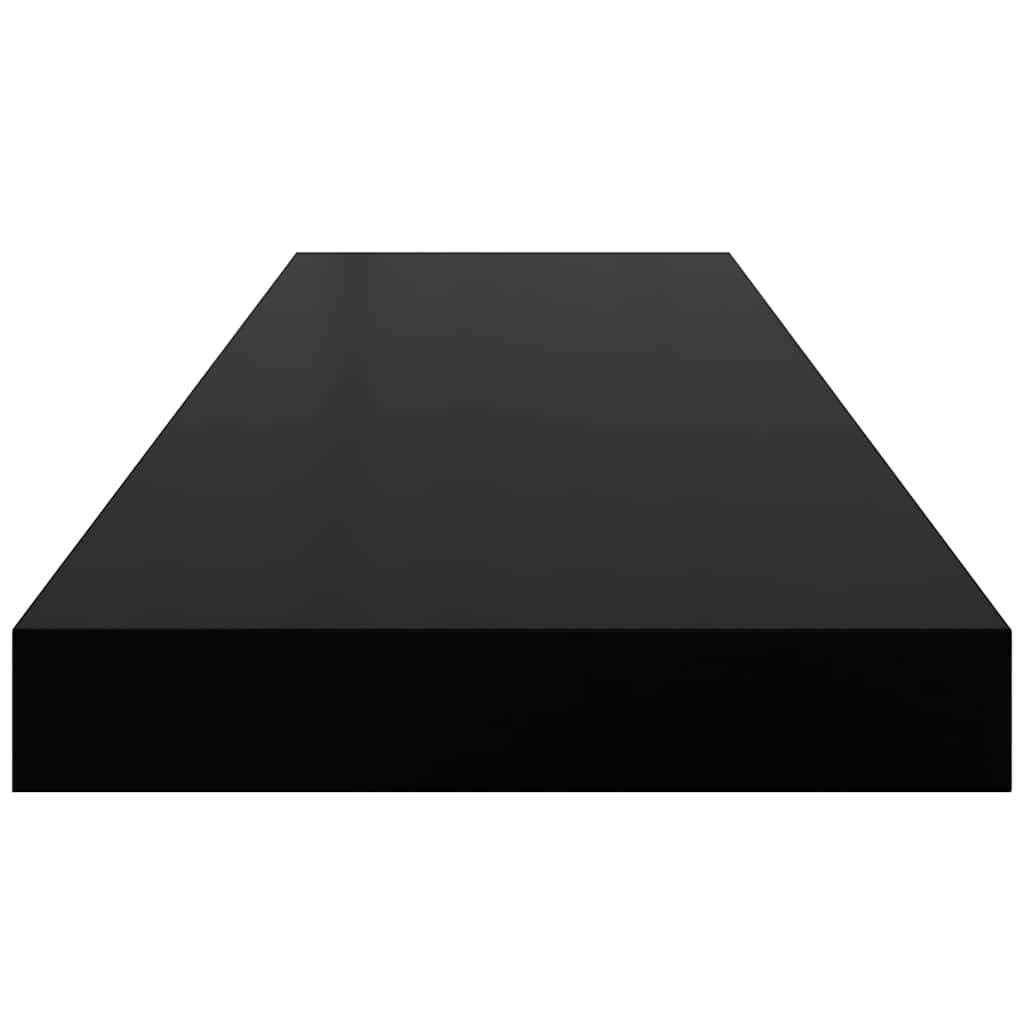 Pakabinamos lentynos, 4vnt., juodos, 80x23,5x3,8cm, MDF