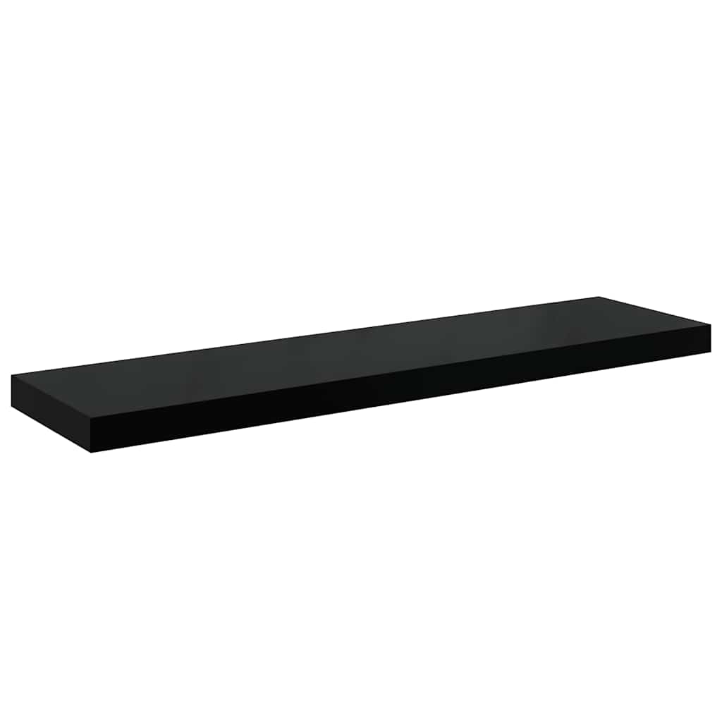 Pakabinamos lentynos, 2vnt., juodos, 90x23,5x3,8cm, MDF
