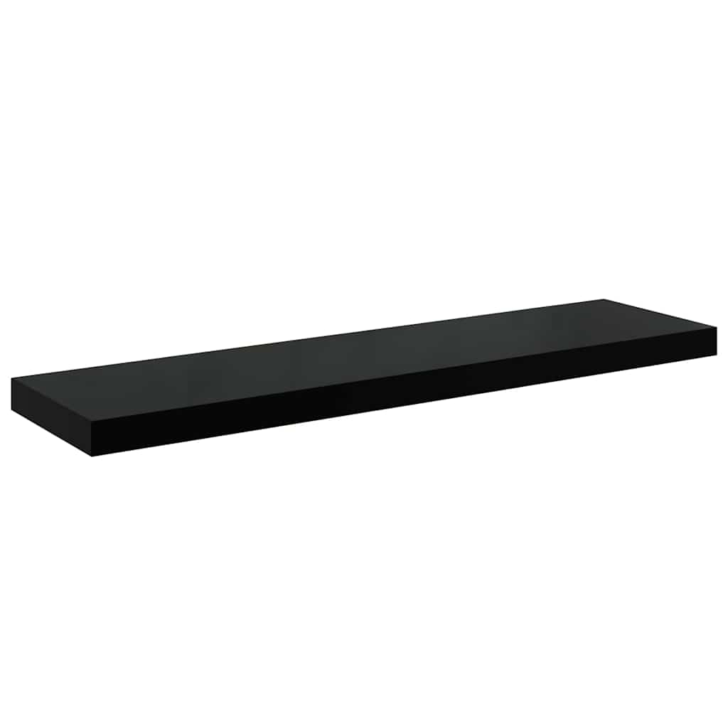 Pakabinamos lentynos, 4vnt., juodos, 90x23,5x3,8cm, MDF