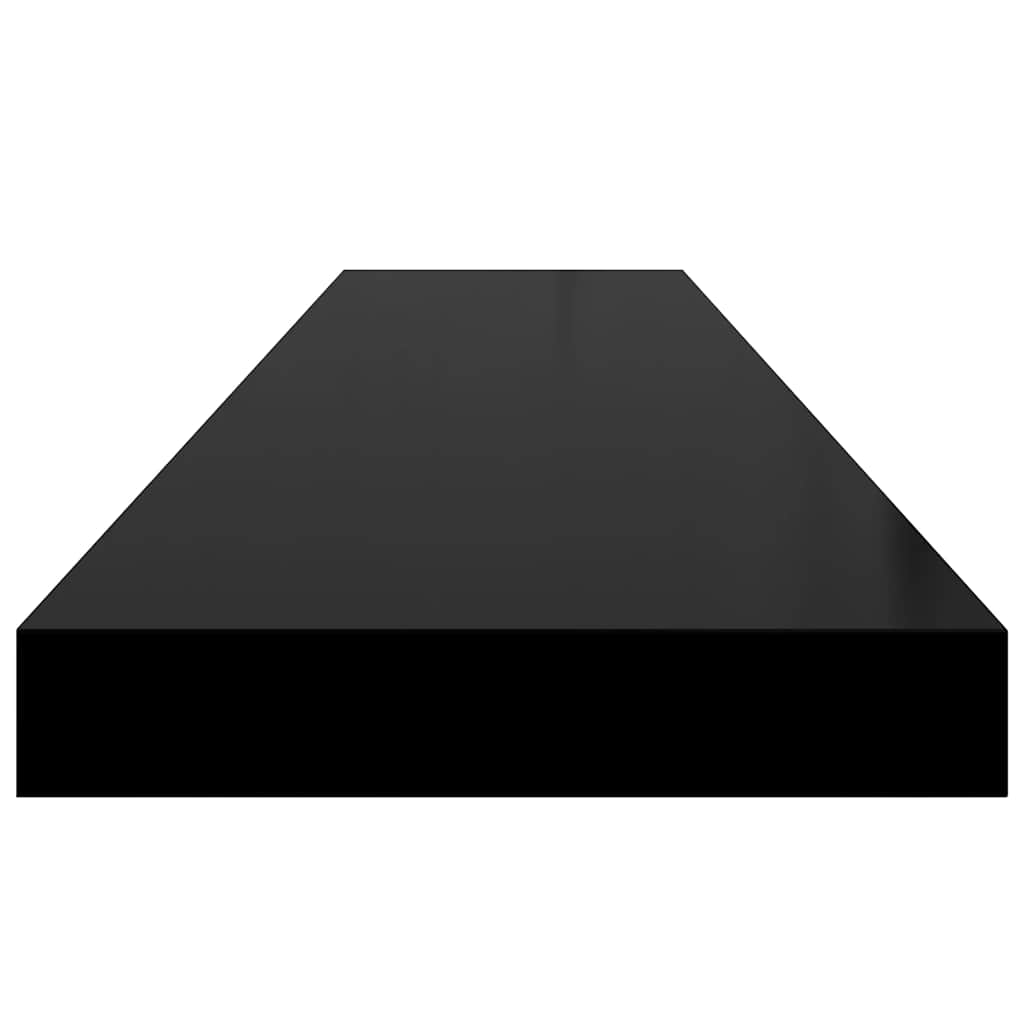 Pakabinamos lentynos, 2vnt., juodos, 120x23,5x3,8cm, MDF