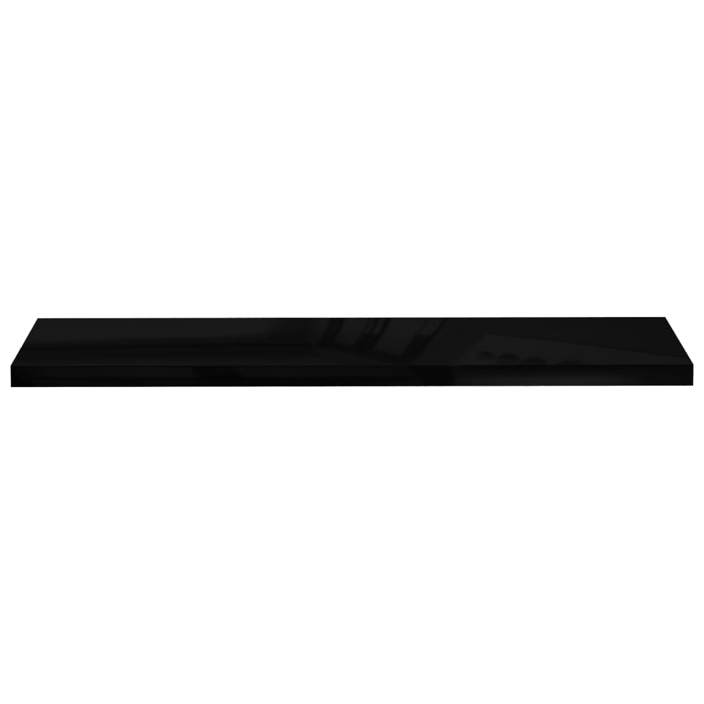 Pakabinamos lentynos, 4vnt., juodos, 120x23,5x3,8cm, MDF