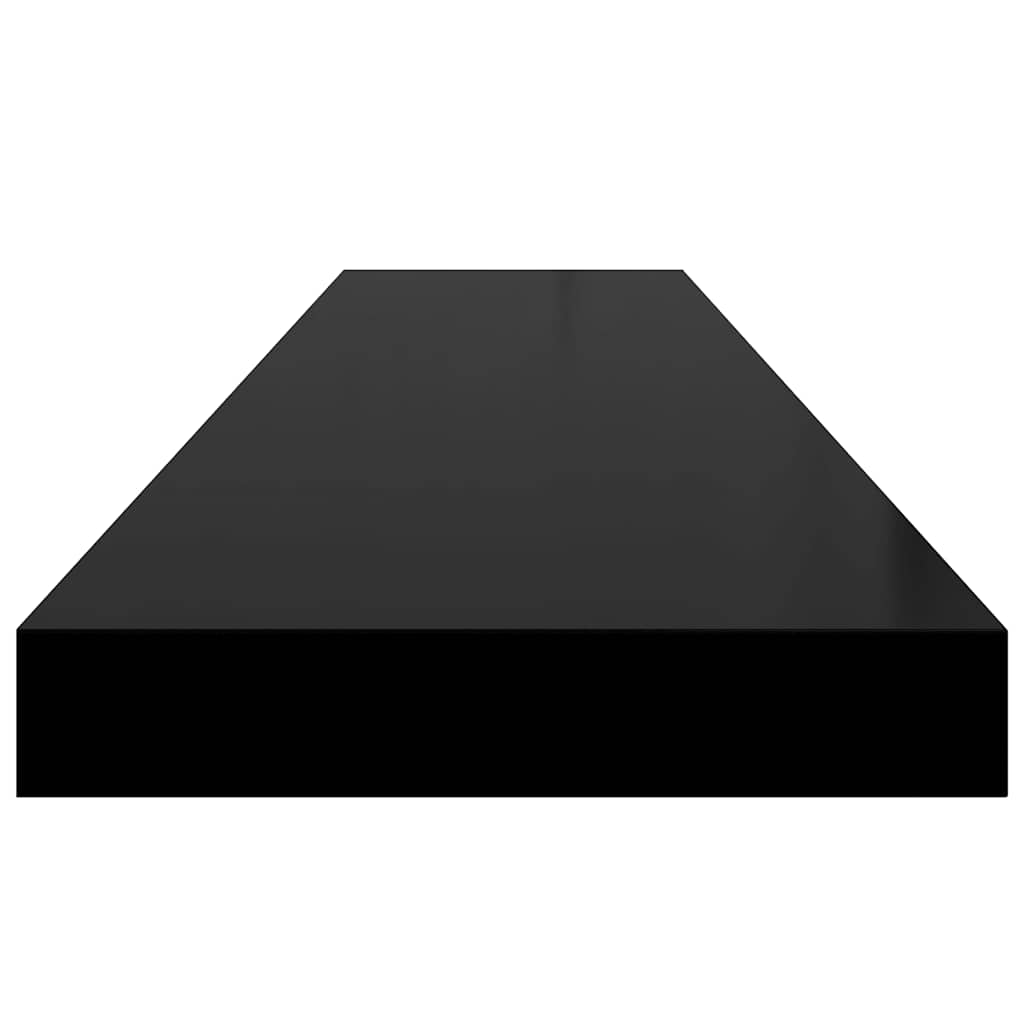 Pakabinamos lentynos, 4vnt., juodos, 120x23,5x3,8cm, MDF