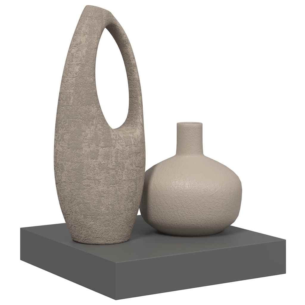 Pakabinama sieninė lentyna, pilka, 23x23,5x3,8cm, MDF, blizgi