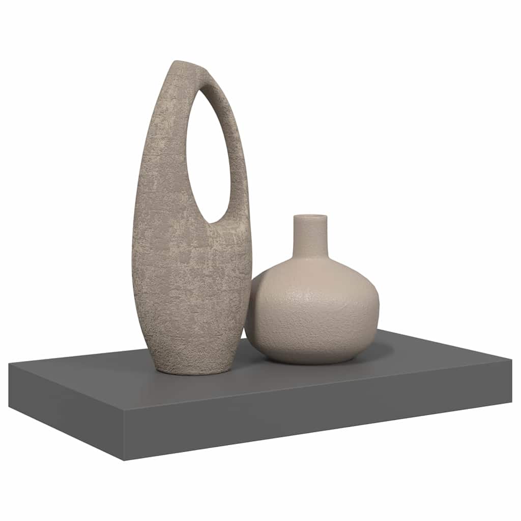 Pakabinama sieninė lentyna, pilka, 40x23x3,8cm, MDF, blizgi