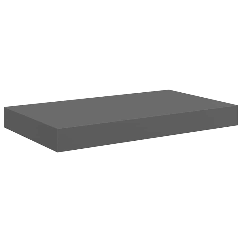 Pakabinamos sieninės lentynos, 4vnt., pilkos, 40x23x3,8cm, MDF