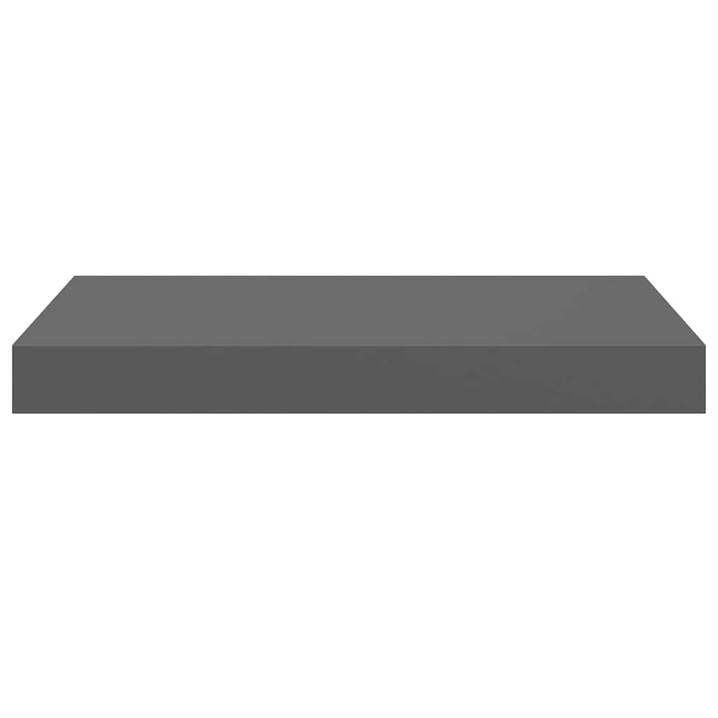 Pakabinamos sieninės lentynos, 4vnt., pilkos, 40x23x3,8cm, MDF