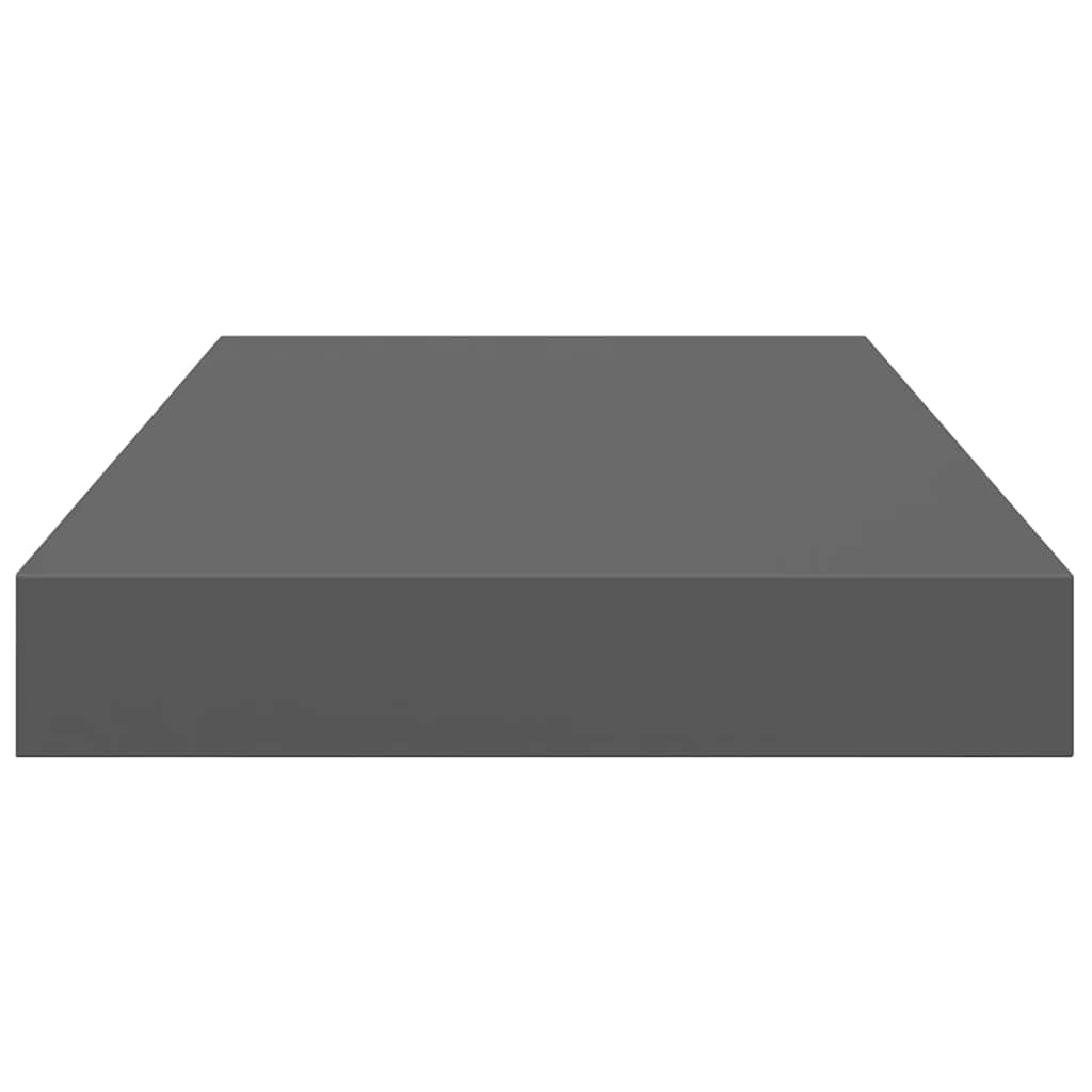 Pakabinamos sieninės lentynos, 4vnt., pilkos, 40x23x3,8cm, MDF