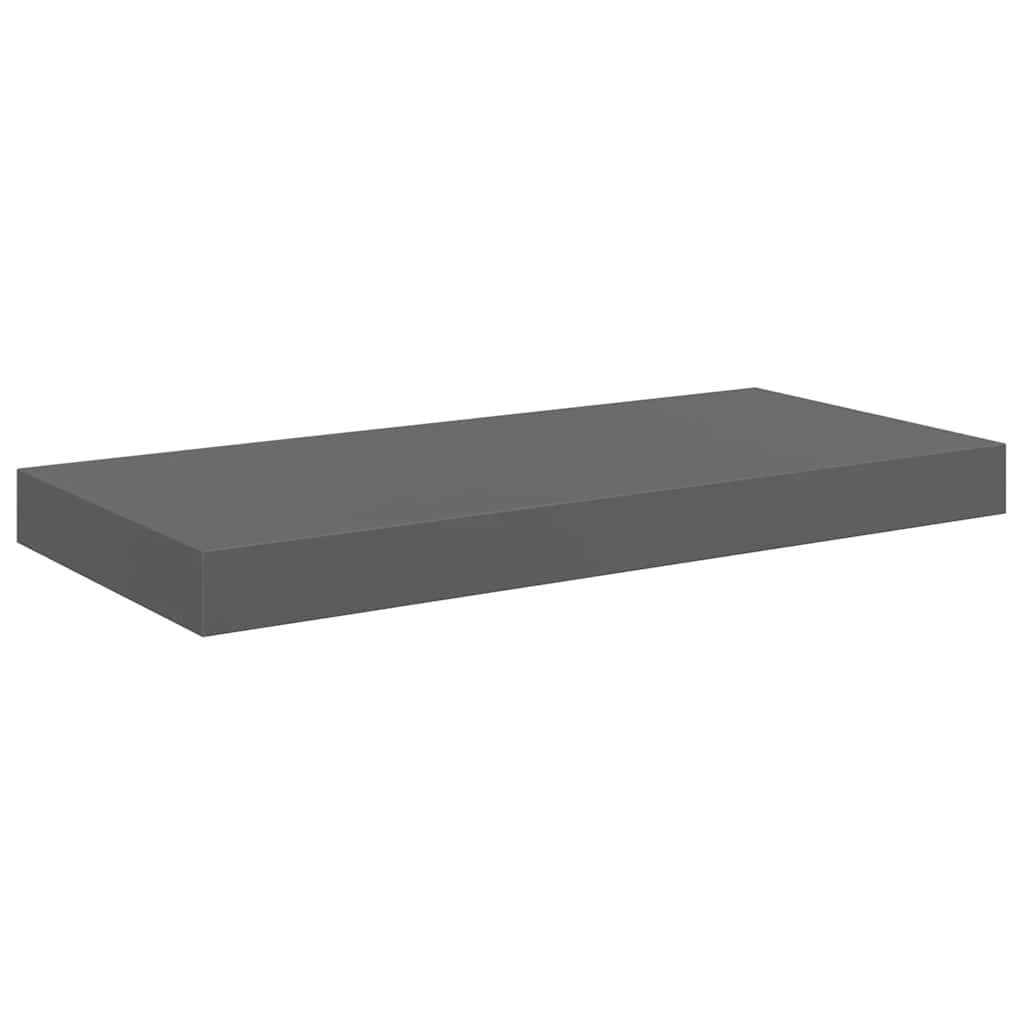 Pakabinamos sieninės lentynos, 4vnt., pilkos, 50x23x3,8cm, MDF