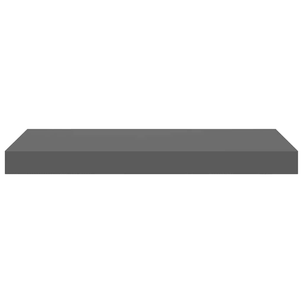 Pakabinamos sieninės lentynos, 4vnt., pilkos, 50x23x3,8cm, MDF
