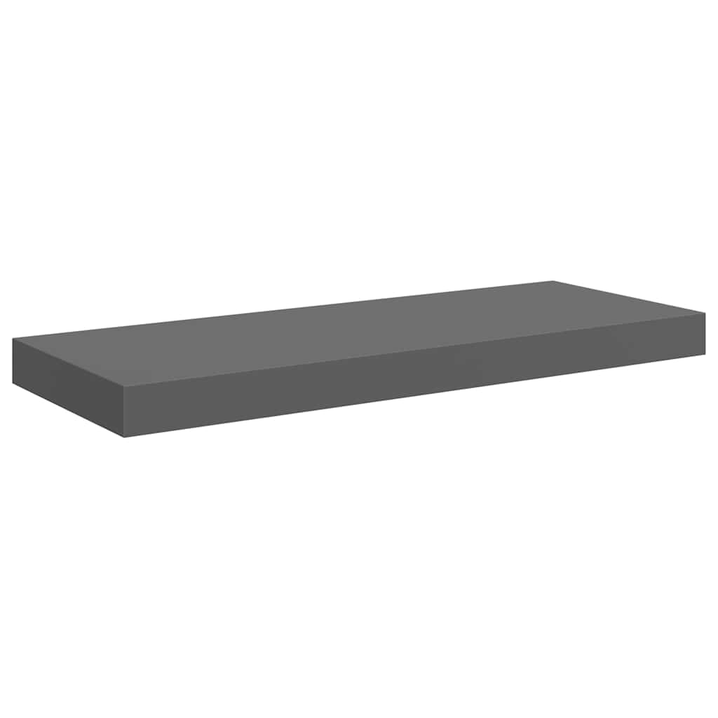 Pakabinama sieninė lentyna, pilka, 60x23,5x3,8cm, MDF, blizgi