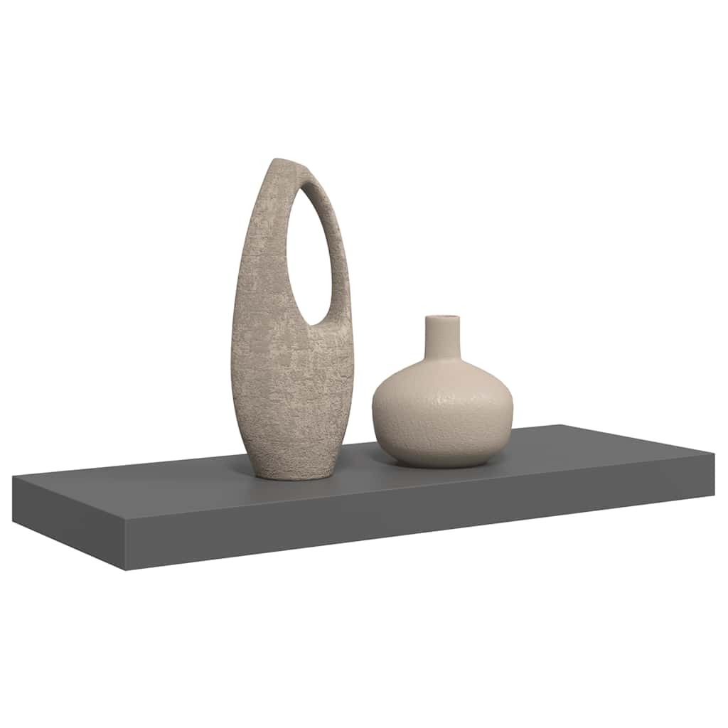 Pakabinama sieninė lentyna, pilka, 60x23,5x3,8cm, MDF, blizgi