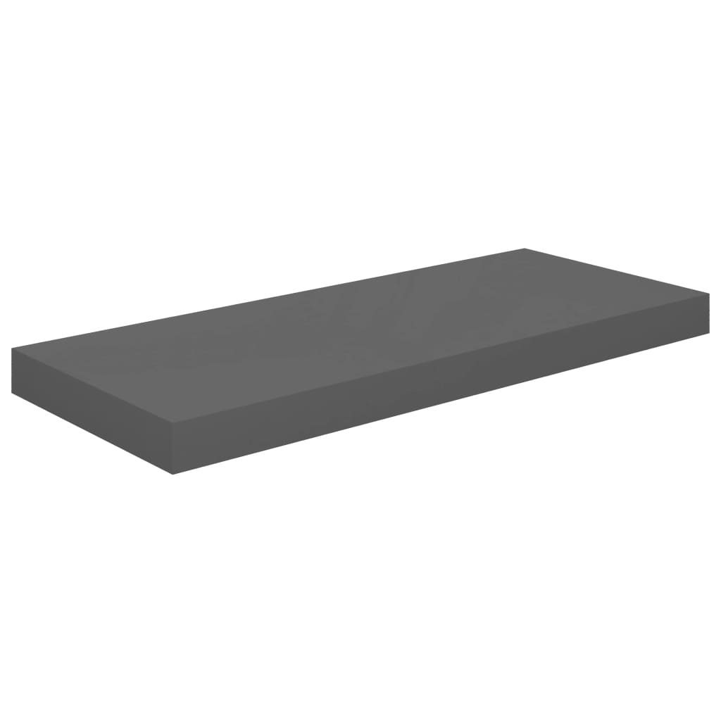 Pakabinamos lentynos, 2vnt., pilkos, 60x23,5x3,8cm, MDF