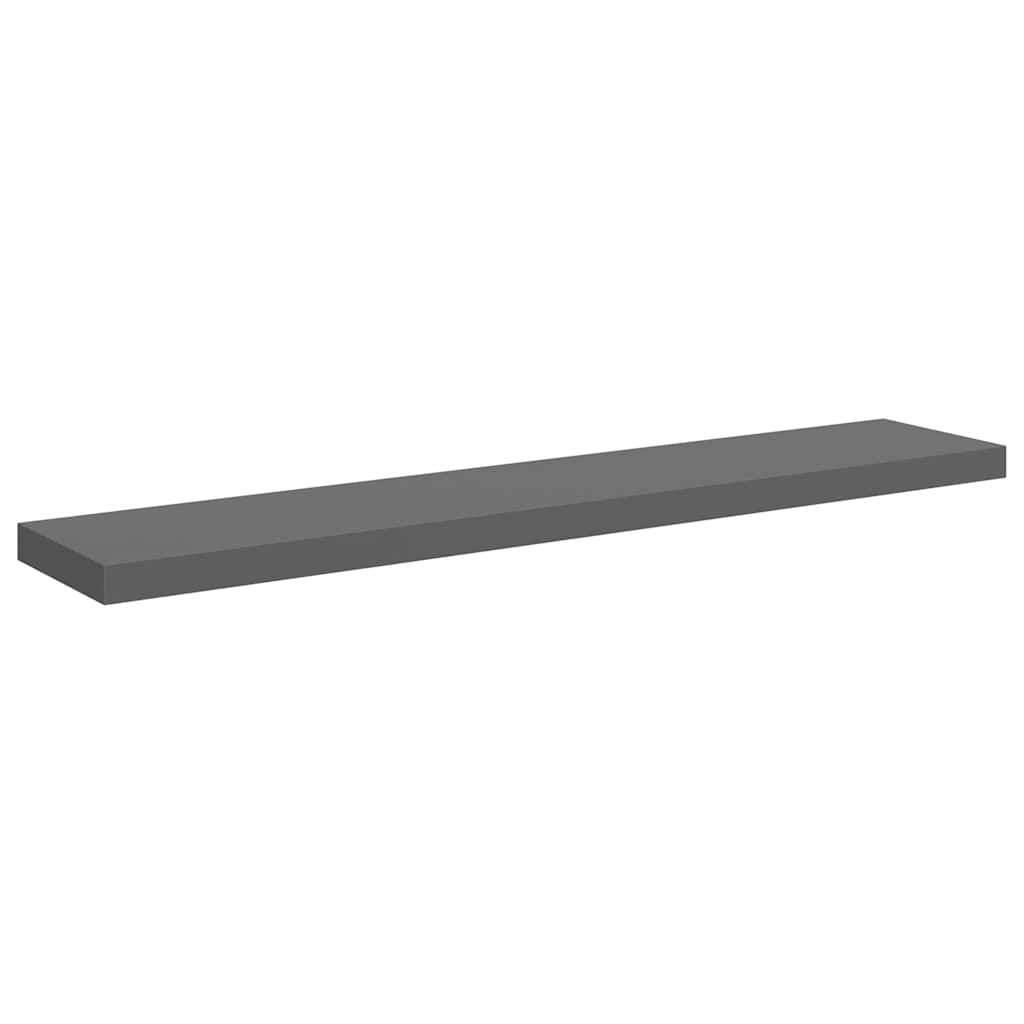 Pakabinamos lentynos, 4vnt., pilkos, 120x23,5x3,8cm, MDF
