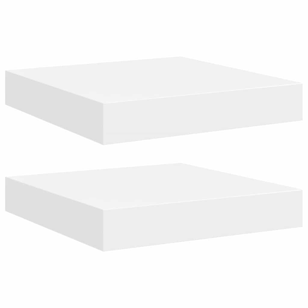 Pakabinamos lentynos, 2vnt., baltos, 23x23,5x3,8cm, MDF