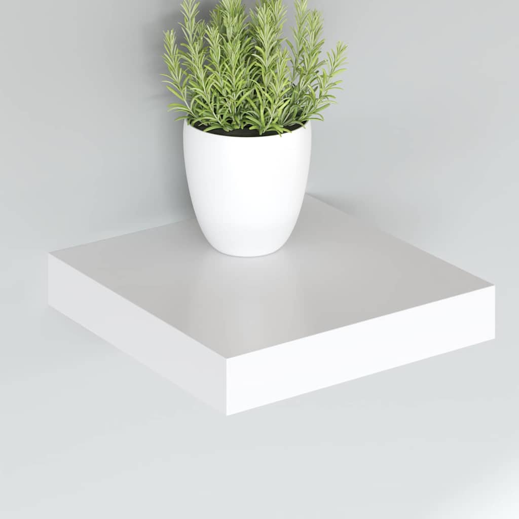 Pakabinamos lentynos, 2vnt., baltos, 23x23,5x3,8cm, MDF