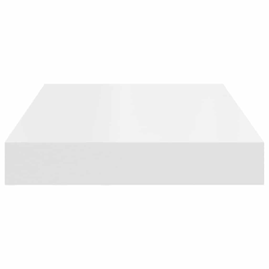 Pakabinamos sieninės lentynos, 2vnt., baltos, 40x23x3,8cm, MDF
