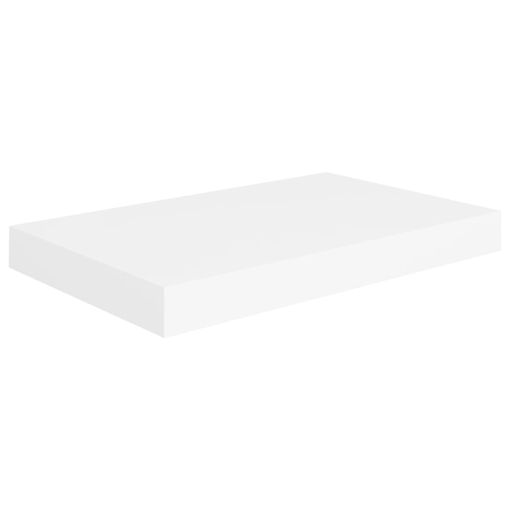Pakabinamos sieninės lentynos, 4vnt., baltos, 40x23x3,8cm, MDF