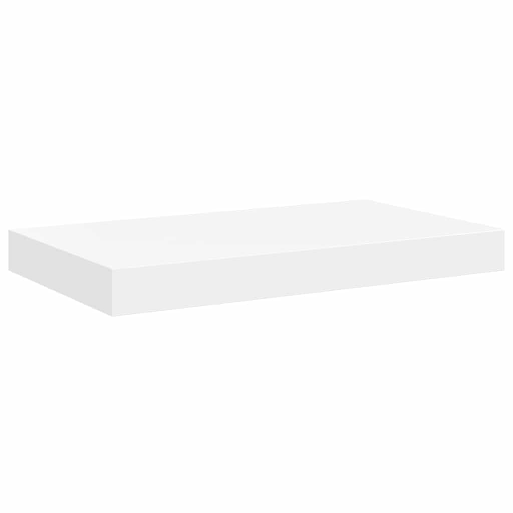 Pakabinamos sieninės lentynos, 4vnt., baltos, 40x23x3,8cm, MDF