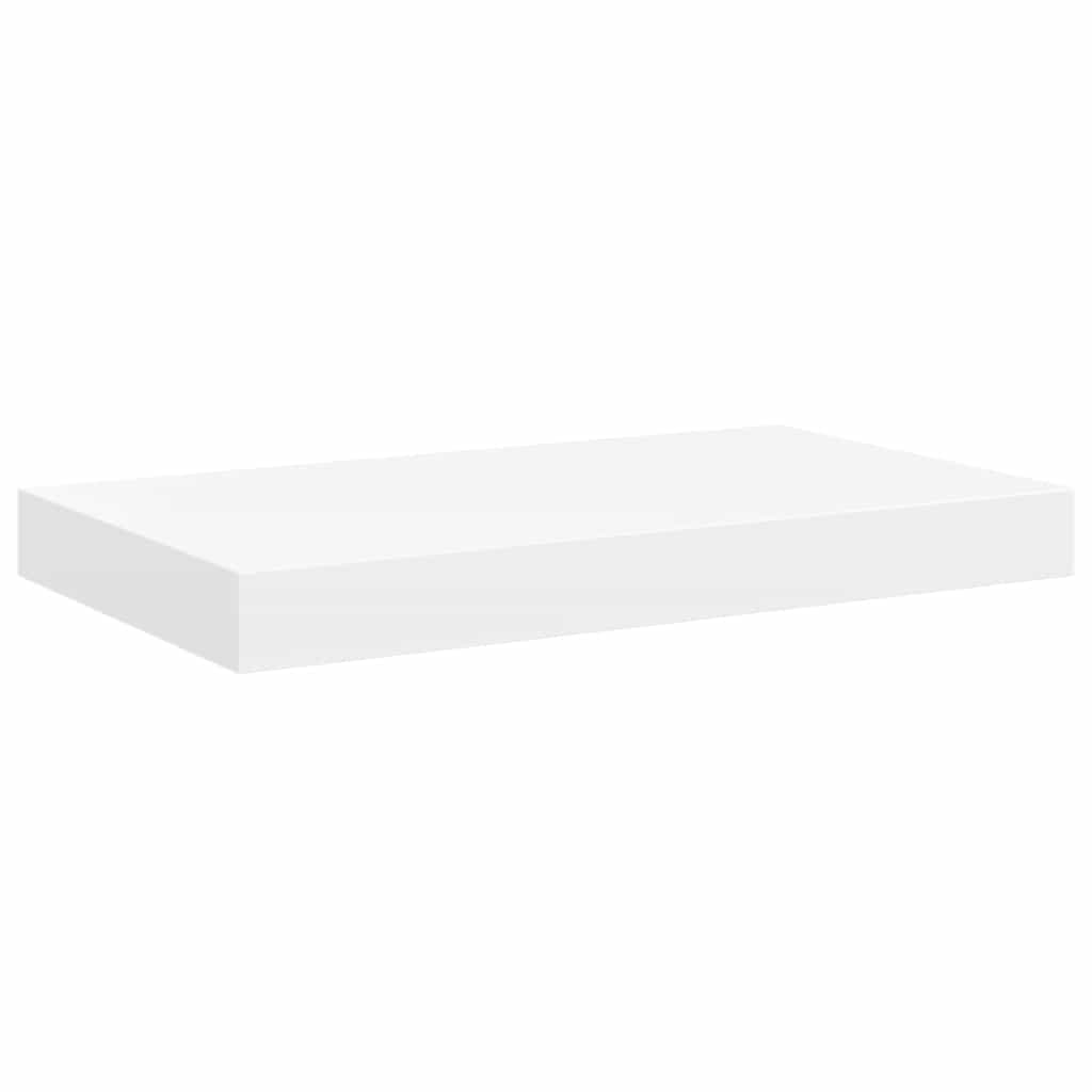 Pakabinamos sieninės lentynos, 2vnt., baltos, 50x23x3,8cm, MDF