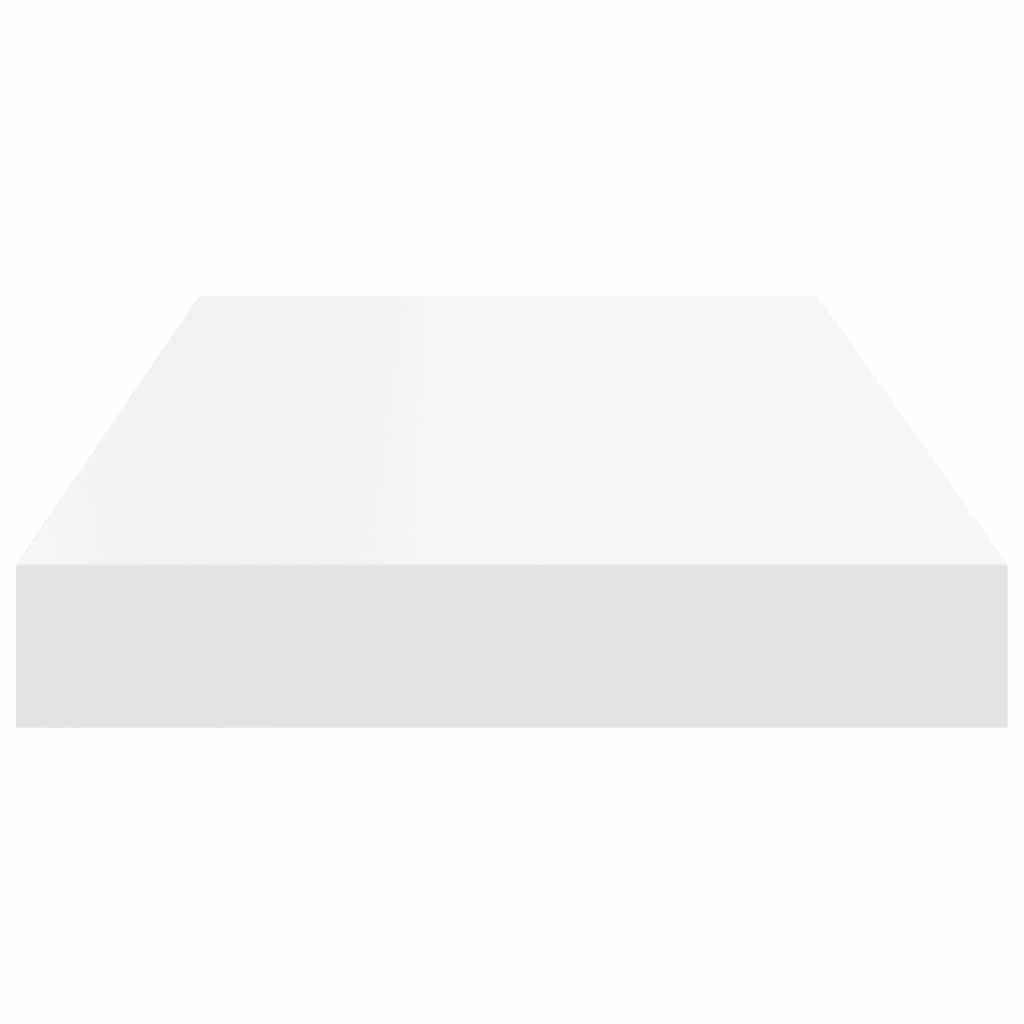 Pakabinamos sieninės lentynos, 2vnt., baltos, 50x23x3,8cm, MDF