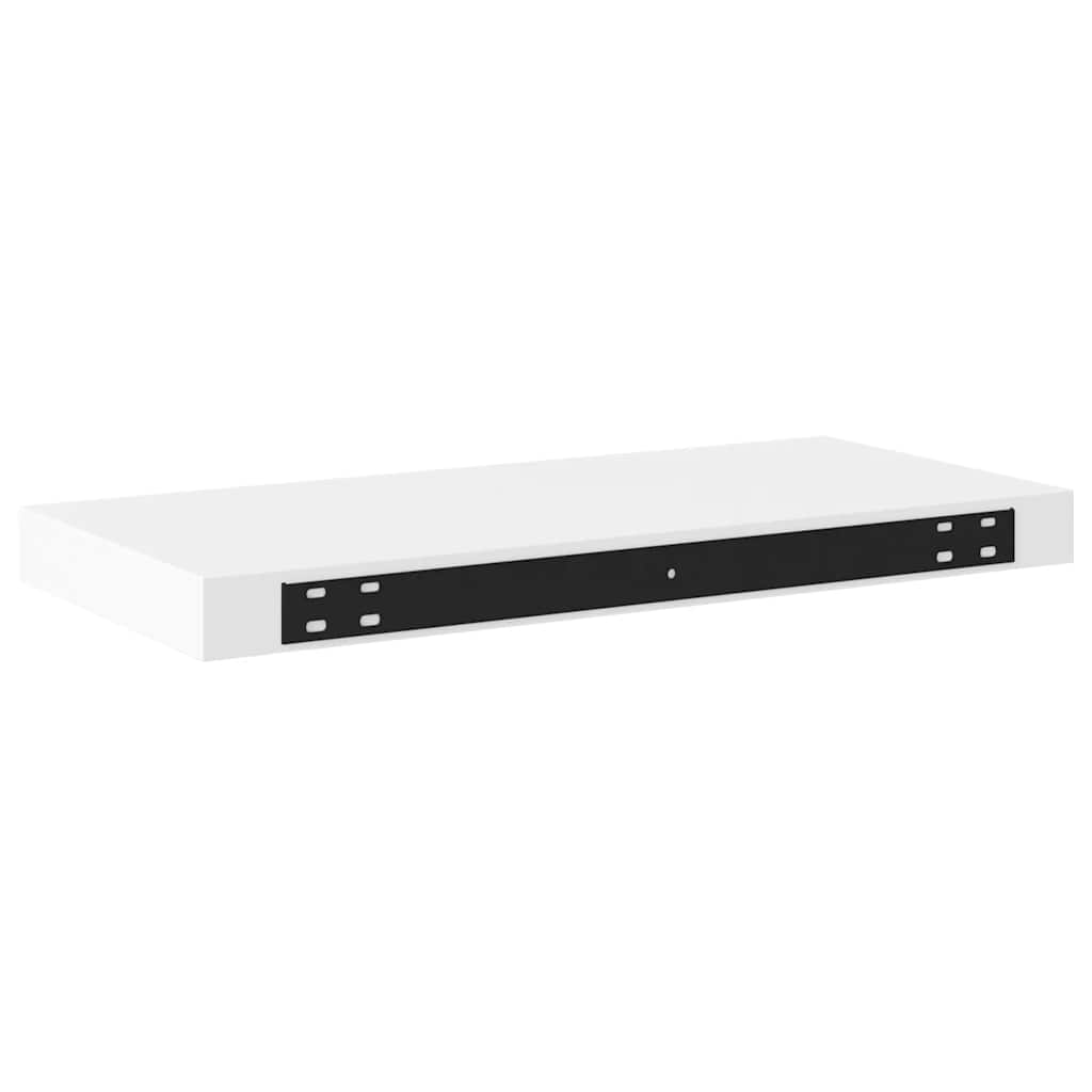Pakabinamos sieninės lentynos, 2vnt., baltos, 50x23x3,8cm, MDF