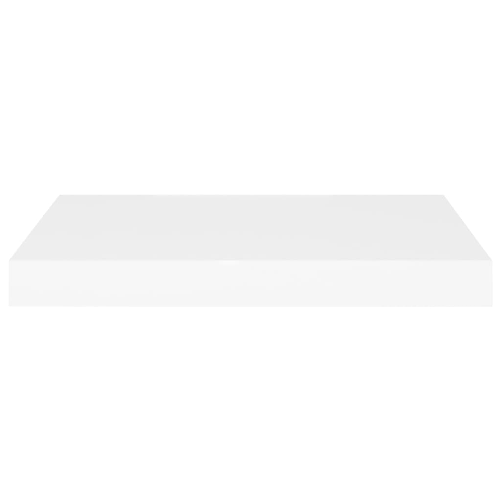 Pakabinamos sieninės lentynos, 4vnt., baltos, 50x23x3,8cm, MDF